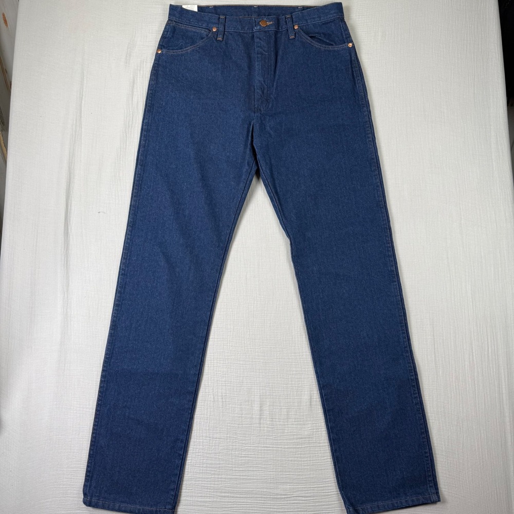 Wrangler 13MWZ Cowboy Cut Original Fit Jeans Mens 35x36 Indigo Blue Rigid Denim - Picture 2 of 7
